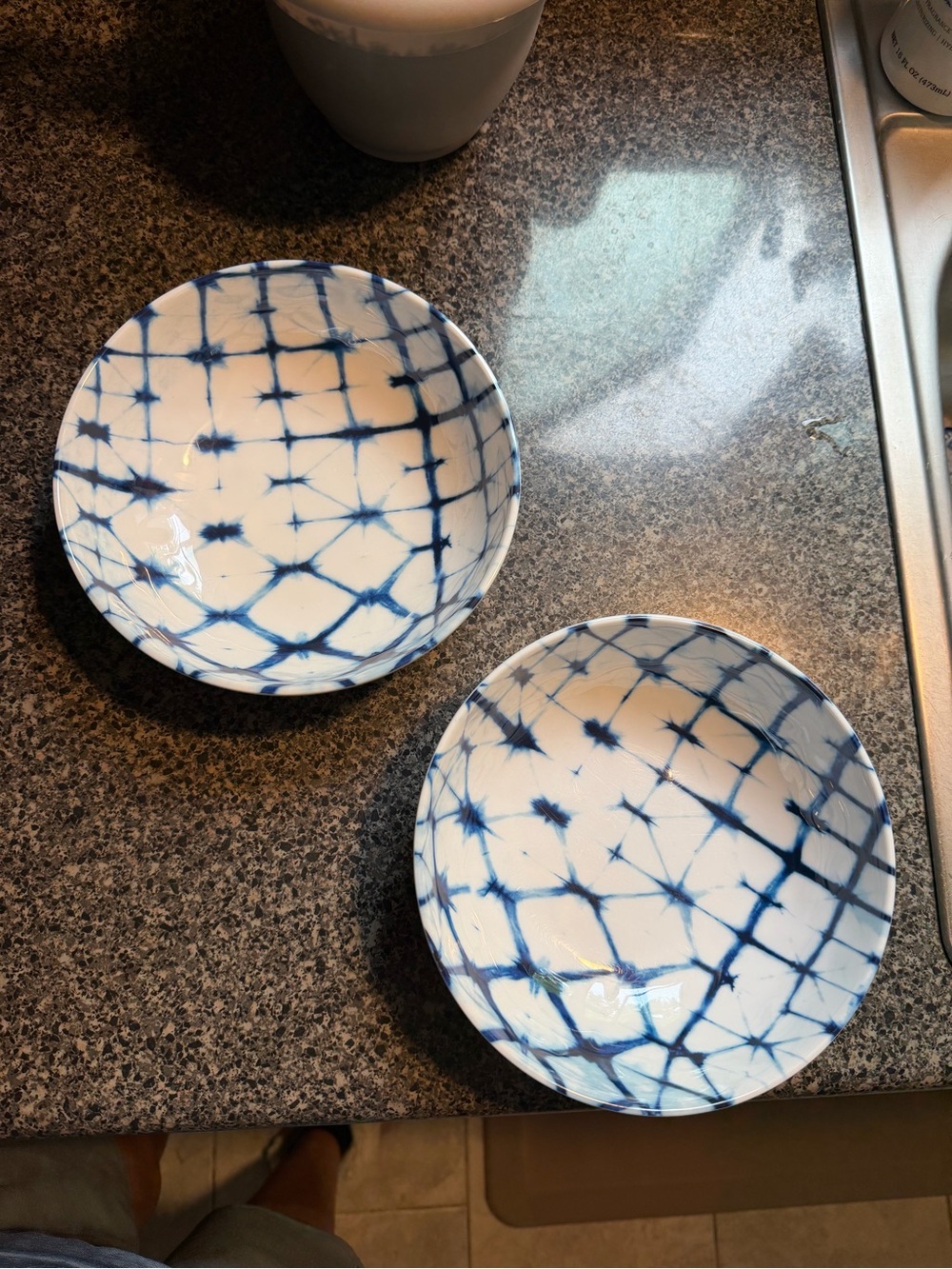 Threshold Set of Bowls in Blue and White
